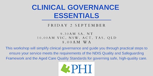 Clinical Governance Essentials - ONLINE