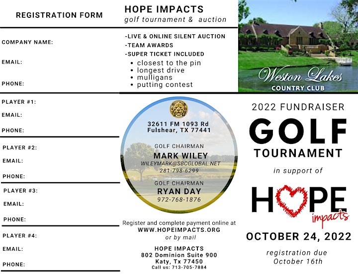Hope Impacts 2022 Golf Tournament & Auction image