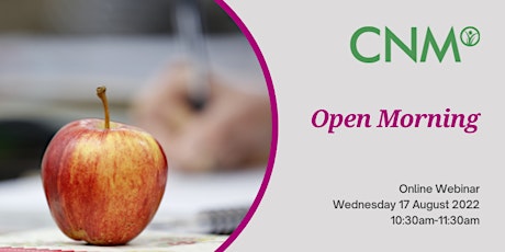 CNM Ireland Online Open Morning - Wednesday 17 August 2022