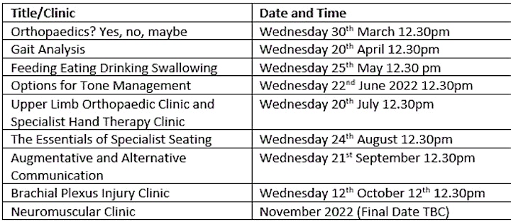 Central Remedial Clinic Specialist Services Lunchtime Series image