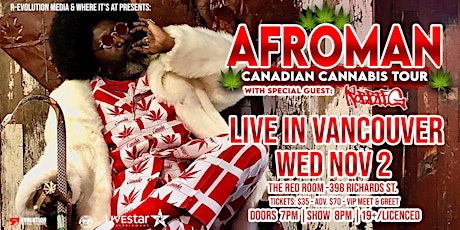 Afroman Live in Vancouver November 2nd at The Red Room