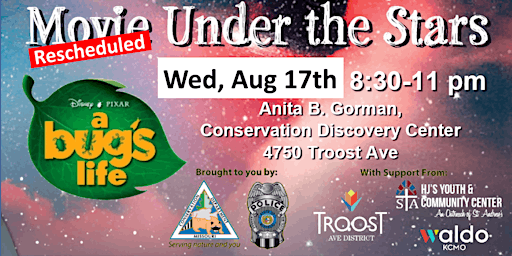 FREE movie under the stars at the Discovery Center - A Bug's Life August 17