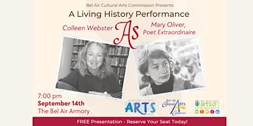 A Living History Performance featuring Colleen Webster as Mary Oliver