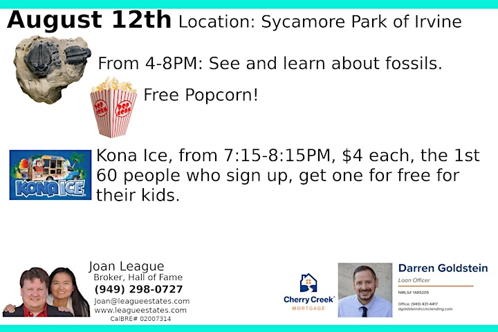 Paleontology Day with Jurassic Park, popcorn, Kona Ice and real fossils. image