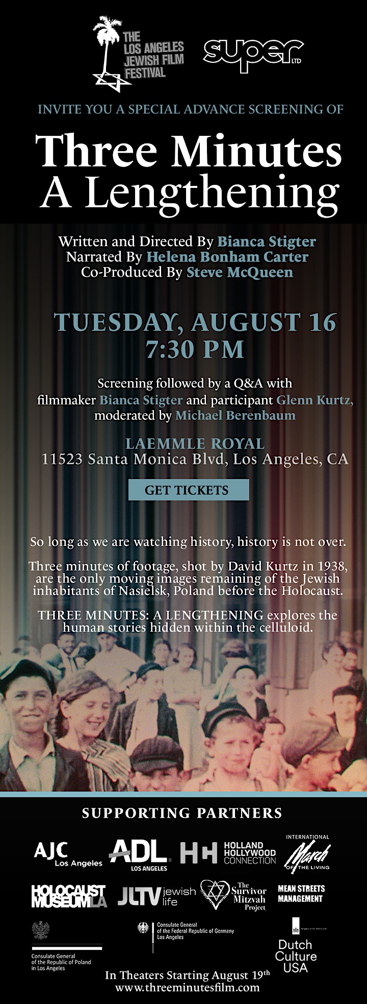 LA Premiere! Sneak Preview of  “THREE MINUTES – A Lengthening” with Q&A image