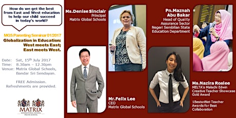 MGS Parenting Seminar 01/2017 - Globalization in Education: West meets East; East meets West primary image