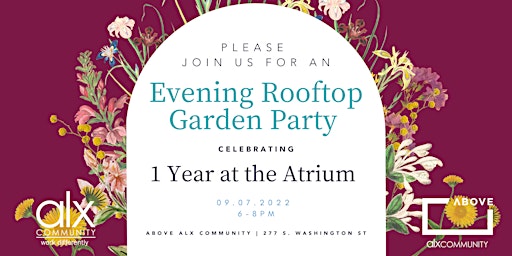 Community Cocktails + 1 Year Anniversary Celebration of Atrium & Above!