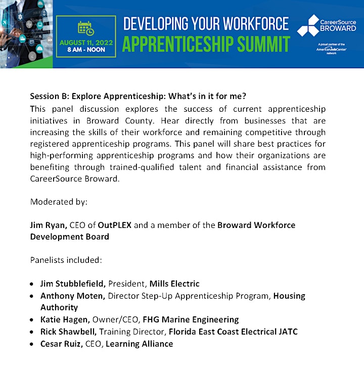 CareerSource Broward: Developing Your Workforce Apprenticeship Summit image