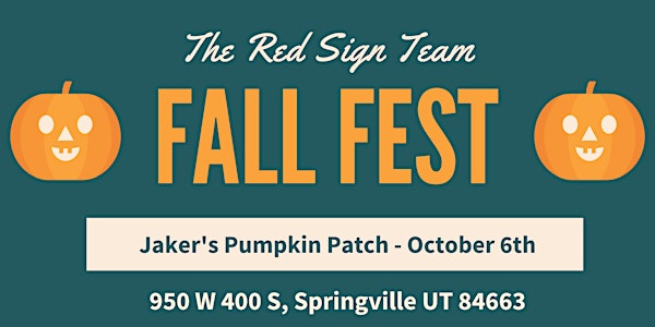 Red Sign Fall Fest at Jaker's Pumpkin Patch