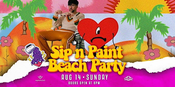 Sip n Paint Bad Bunny  Beach Party