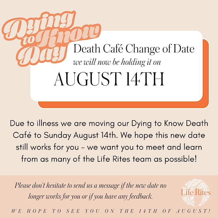 Death Cafe at Life Rites Funerals for Dying to Know Day image