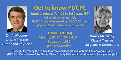 Get to know PI/CPC with Class A Trustees Nancy McCarthy & Dr. Al Mooney