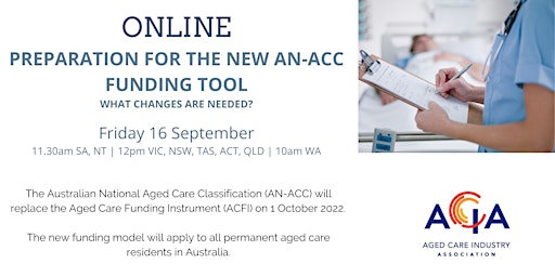 Preparation for the New AN-ACC Funding Tool  - ONLINE