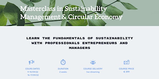 Executive Masterclass in Sustainability Management and Circular Economy