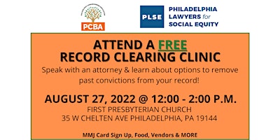 Record Clearing Expungement Clinic with PLSE and PCBA