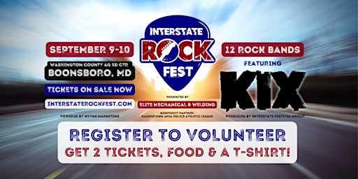 Volunteer at Interstate Rock Fest (Hagerstown, MD - Sept 9-10)