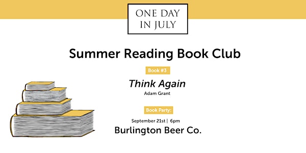 Think Again - One Day In July Summer Reading Book Club