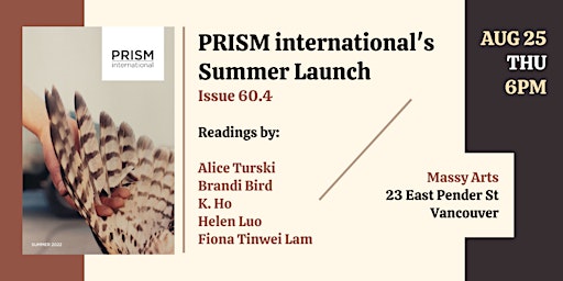 Launch / PRISM international’s Summer Launch – Issue 60.4