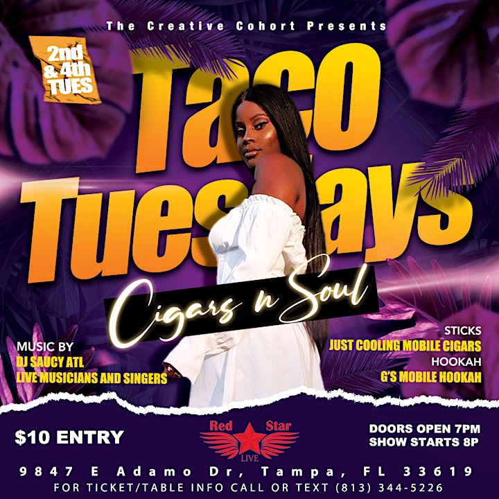CIGARS N' SOUL: Taco Tuesdays @ Red Star Bar & Grill-Tampa, FL image