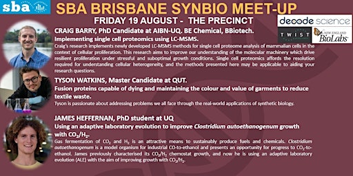 SBA Brisbane SynBio meet-up (4:00 pm in person/4:30pm AEST via Zoom)