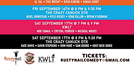 Rusty Nail ComedyFest: Night #4 Show #1Saturday Night! Headliner Moe Ismail