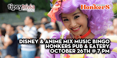Tipsy Trivia's Disney Music Bingo -Oct 26th 7pm - Honkers Pub