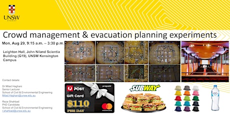 Crowd management and evacuation planning experiments (Aug 29)