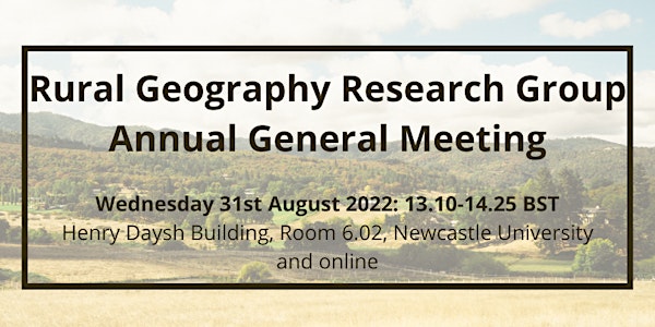 Rural Geography Research Group AGM