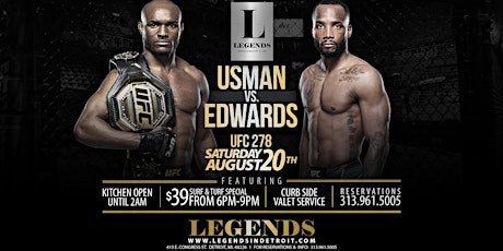 UFC 278: Usman vs. Edwards  at Michigan's premier club!
