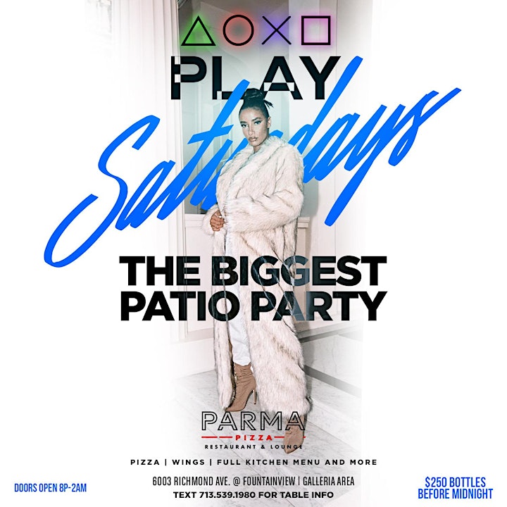 PLAY SATURDAYS  @ PARMA LOUNGE | FULL KITCHEN | RSVP FOR NO COVER image
