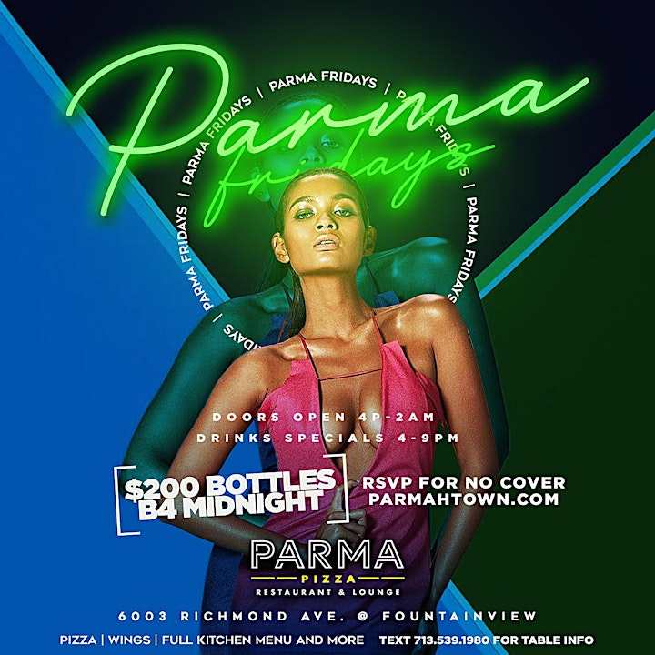 PARMA FRIDAYS @ PARMA LOUNGE | FULL KITCHEN | RSVP FOR NO COVER image
