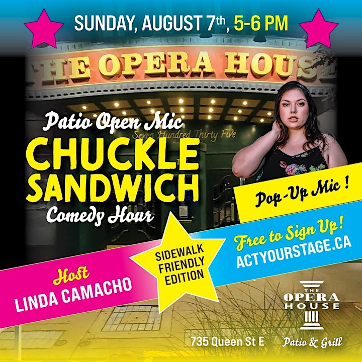 Chuckle Sandwich: Comedy Hour, Patio Open Mic Pop-Up Mic image