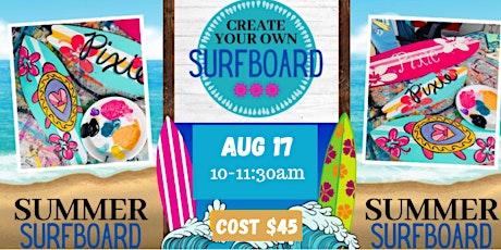 Art Camp for Kids-Paint a mini wooden surfboard