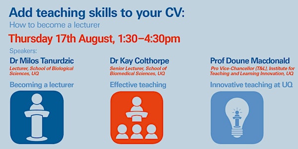 QBI ECR Career Workshop - Add teaching skills to your CV