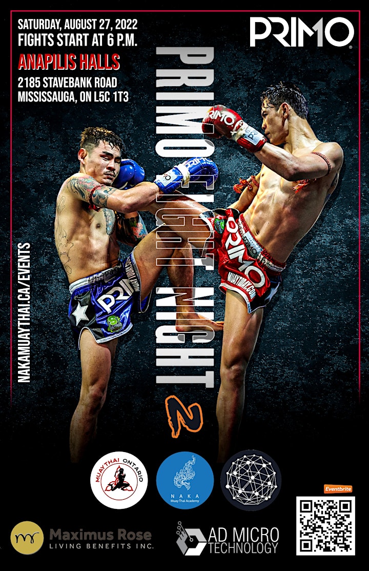 Primo Fight Night II -  "Champ of the Night" 10+ Live Muay Thai fights! image