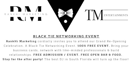 2022 Black Tie Networking Event - RankHi Marketing Re-Opening Celebration