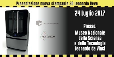 Presentazione nuova stampante 3D Leonardo Revo Presentazione nuova stampante 3D Leonardo Revo