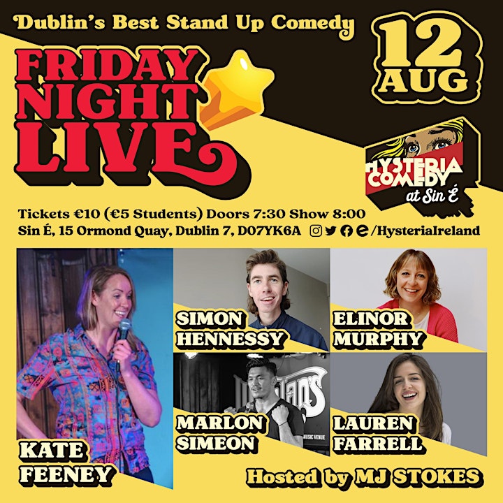 Friday Night Live: Dublin's Best Stand Up Comedy at Sin É image