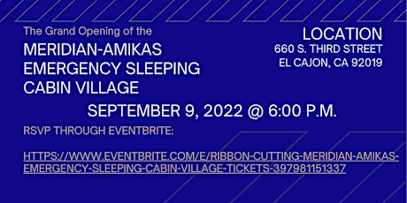 Ribbon Cutting! Meridian-Amikas Emergency Sleeping Cabin Village