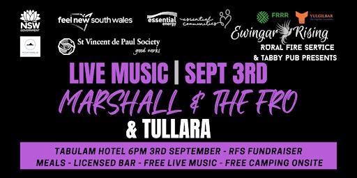 LIVE MUSIC & RFS FUNDRAISER @ TABULAM: MARSHALL & THE FRO / TULLARA
