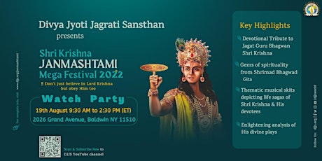 Shri Krishna Janamasthmi Mega Festival Watch Party by Djjs NY