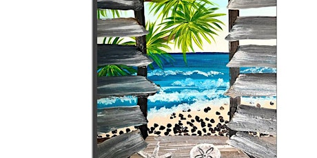 Outdoor Saturday afternoon, paint this awesome Beach window scene