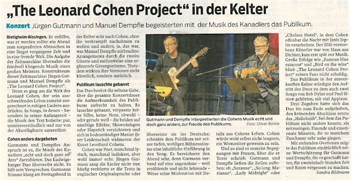 Hommage an Leonard Cohen in Esslingen: Bild 