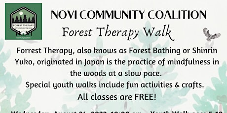 August Forest Therapy Free Walks