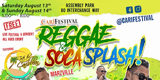 Reggae & Soca Splash ft Taste The Caribbean - Aug 13 & 14, 2022