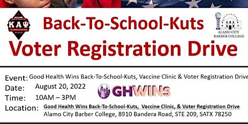 Back 2 School Kuts - Voter Registration Drive & Covid Vaccination Clinic