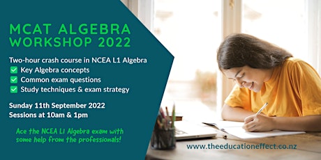 NCEA Level 1 MCAT Algebra Exam Workshop (Afternoon session) primary image