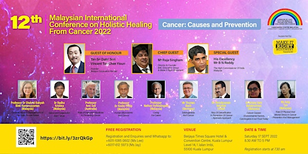 12th Malaysian International Conference on Holistic Healing from Cancer