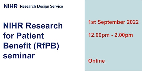 NIHR Research for Patient Benefit (RfPB) seminar