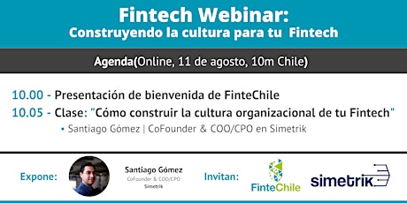 Imagen principal de Fintech Webinar: "Construyendo la cultura para tu  Fintech"